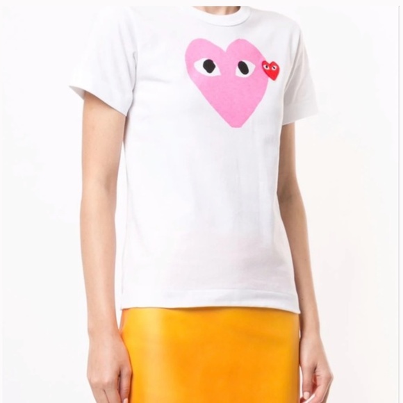 Comme des Garçons PLAY Tee Shirt Pink Heart - Picture 7 of 17